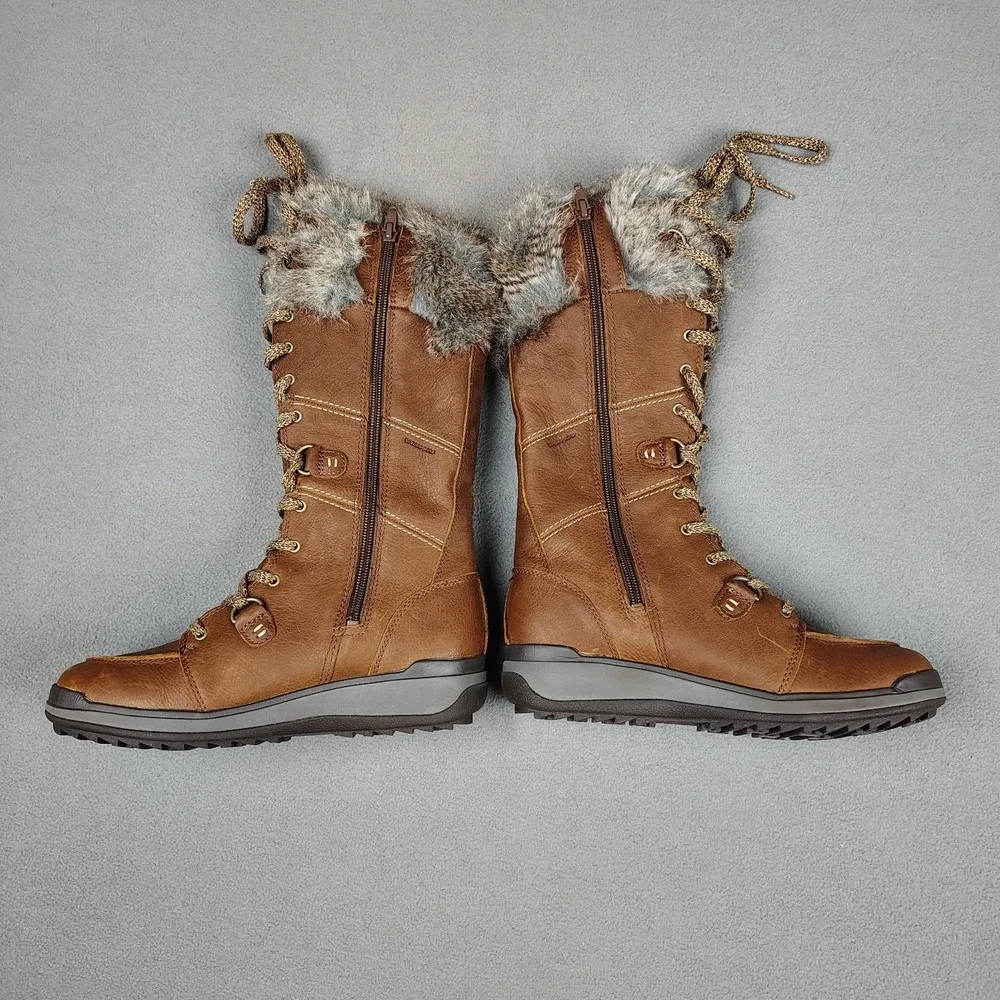 Merrell Womens Boots 7.5 Snowcreek Tall Polar Waterproof Brown Leather Zip NWOB
